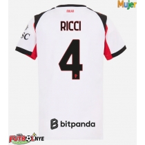 Camiseta AC Milan Samuele Ricci #4 Visitante Equipación para mujer 2025-26 manga corta